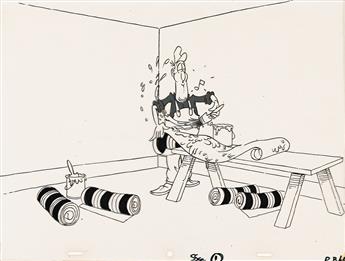 DON MARTIN / LEN LEW [LEWIS] STUDIO / MAD MAGAZINE Wallpapering.                                                                                 